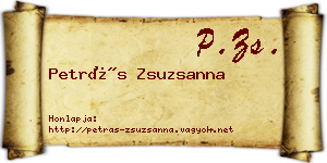 Petrás Zsuzsanna névjegykártya